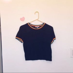 ⭐️ Black Crop Top w/ Rainbows ⭐️